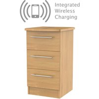 Siena Modern Oak 3 Drawer Bedside Cabinet - Rechargeable
Siena Modern Oak 3 Drawer Bedside Cabinet - Rechargeable