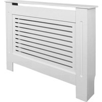 Horizontal Slatted White Radiator Cover - Small