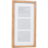 Multi Aperture Photo Frame Block Oak 40 x 20cm