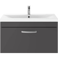 Balterley Rio 800mm Wall Hung Single Drawer Vanity With Basin 1 - Gloss Grey
Balterley Rio 800mm Wall Hung Single Drawer Vanity With Basin 1 - Gloss Grey