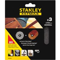 STANLEY FATMAX - 3x 80g Quick Fit Random Oribital Sanding Mesh Discs 150mm
STANLEY FATMAX - 3x 80g Quick Fit Random Oribital Sanding Mesh Discs 150mm