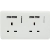 Trendi Switch 2 Gang 13 amp short switched Plug 4x USB Socket in Screwless White
Trendi Switch 2 Gang 13 amp short switched Plug 4x USB Socket in Screwless White