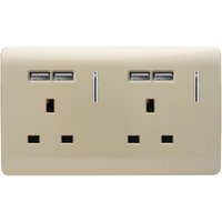 Trendi Switch 2 Gang 13 amp short switched Plug 4x USB Socket in Screwless Gold
Trendi Switch 2 Gang 13 amp short switched Plug 4x USB Socket in Screwless Gold