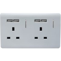Trendi Switch 2 Gang 13 amp short switched Plug 4x USB Socket in Screwless Silver
Trendi Switch 2 Gang 13 amp short switched Plug 4x USB Socket in Screwless Silver