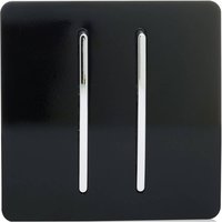 Trendi Switch 2 Gang 2 Way 10 Amp Rocker Light Switch in Screwless Black 
Trendi Switch 2 Gang 2 Way 10 Amp Rocker Light Switch in Screwless Black