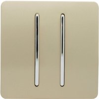 Trendi Switch 2 Gang 2 Way 10 Amp Rocker Light Switch in Screwless Gold
Trendi Switch 2 Gang 2 Way 10 Amp Rocker Light Switch in Screwless Gold