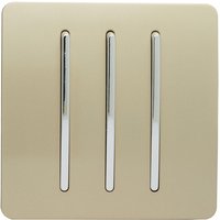 Trendi Switch 3 Gang 2 Way 10 Amp Rocker Light Switch in Screwless Gold
Trendi Switch 3 Gang 2 Way 10 Amp Rocker Light Switch in Screwless Gold