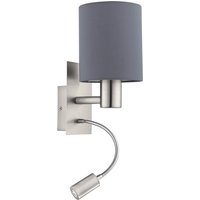 Eglo Pasteri Wall Light with LED Reading Lamp - Grey
Eglo Pasteri Wall Light with LED Reading Lamp - Grey