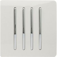 Trendi Switch 4 Gang 2 Way 10 Amp Rocker Light Switch in Screwless White