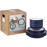 Denby Elements 12 Piece Tableware Set - Dark Blue 
Denby Elements 12 Piece Tableware Set - Dark Blue