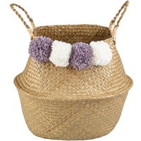 Seagrass Foldable Basket with Pom Poms
Seagrass Foldable Basket with Pom Poms