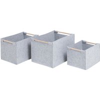 Grey Felt Baskets with Wooden Handles - Set of 3
Grey Felt Baskets with Wooden Handles - Set of 3