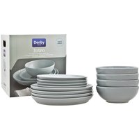 Denby Intro 12 Piece Tableware Set - Soft Grey