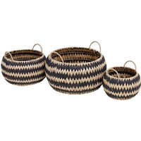Black Round Flatweave Baskets - Set of 3
Black Round Flatweave Baskets - Set of 3