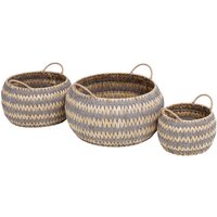 Grey Round Flatweave Baskets - Set of 3
Grey Round Flatweave Baskets - Set of 3