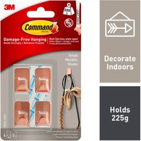 Command Small Metallic Hooks - Copper Colour - 4 Hooks - 5 Strips 
Command Small Metallic Hooks - Copper Colour - 4 Hooks - 5 Strips