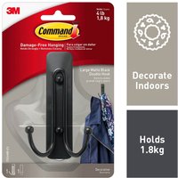 Command Large Matte Black Double Hook 
Command Large Matte Black Double Hook