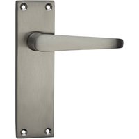 Homebuild Victorian Straight Long Backplate Latch Lever Set - Brushed Nickel
Homebuild Victorian Straight Long Backplate Latch Lever Set - Brushed Nickel