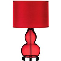 Red Glass with Chrome Base Table Lamp 
Red Glass with Chrome Base Table Lamp