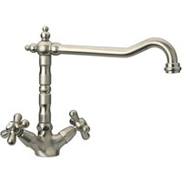 Monaco Twin lever Tap - Brushed Nickel
Monaco Twin lever Tap - Brushed Nickel