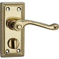 Homebuild Georgian Short Backplate Privacy Lever Set - Polished Brass
Homebuild Georgian Short Backplate Privacy Lever Set - Polished Brass