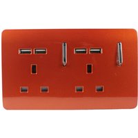 Trendi Switch 2 Gang 13A Short Switched Plug USB Socket in Screwless Copper
Trendi Switch 2 Gang 13A Short Switched Plug USB Socket in Screwless Copper