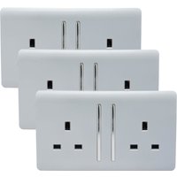 Trendi Switch 2 Gang 13 amp long switched Plug Socket in Screwless Silver (3 Pack)
Trendi Switch 2 Gang 13 amp long switched Plug Socket in Screwless Silver (3 Pack)