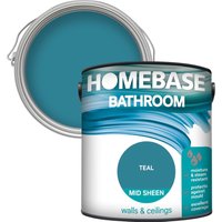 Homebase Bathroom Mid Sheen Paint - Teal 2.5L 
Homebase Bathroom Mid Sheen Paint - Teal 2.5L