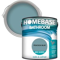 Homebase Bathroom Mid Sheen Paint - Peacock Blue 2.5L
Homebase Bathroom Mid Sheen Paint - Peacock Blue 2.5L