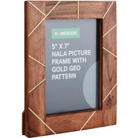 Nala Wooden Photo Frame with Gold Geo Pattern
