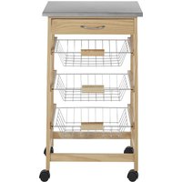Pinewood Kitchen Trolley with 3 Wire Baskets
Pinewood Kitchen Trolley with 3 Wire Baskets