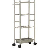 4 Tier Kitchen Trolley with Basket - Brushed Nickel 
4 Tier Kitchen Trolley with Basket - Brushed Nickel