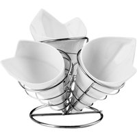 French Fry Cone Set with Chrome Finish