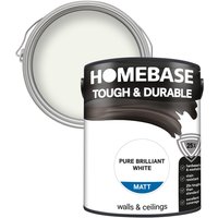 Homebase Tough & Durable Matt Paint - Pure Brilliant White 5L 
Homebase Tough & Durable Matt Paint - Pure Brilliant White 5L