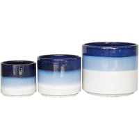 Glazed Three Tone Blue Cylinder Planter - 24cm
Glazed Three Tone Blue Cylinder Planter - 24cm