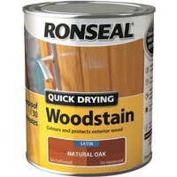 Ronseal Quick Drying Woodstain - Natural Oak Satin 750ml
Ronseal Quick Drying Woodstain - Natural Oak Satin 750ml