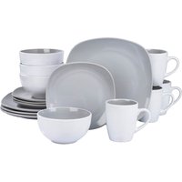 Nova Square 16 Piece Dinner Set - Grey