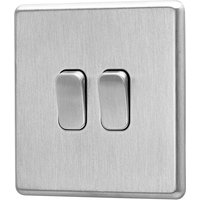 Arlec Fusion 10A 2Gang 2Way Stainless Steel Double light switch 
Arlec Fusion 10A 2Gang 2Way Stainless Steel Double light switch