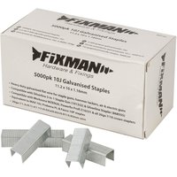 Fixman 10J Galvanised Staples 5000 Pack 11.2 x 10 x 1.17mm
Fixman 10J Galvanised Staples 5000 Pack 11.2 x 10 x 1.17mm