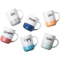 Dipped Slogan Mugs - 6 Piece Set
