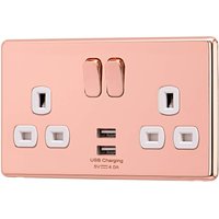 Arlec Fusion 13A 2 Gang Rose Gold Double switched socket with 2x4A USB
Arlec Fusion 13A 2 Gang Rose Gold Double switched socket with 2x4A USB