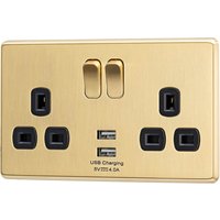 Arlec Fusion 13A 2 Gang Gold Double switched socket with 2x4A USB
Arlec Fusion 13A 2 Gang Gold Double switched socket with 2x4A USB