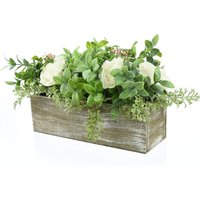 White Rose Arrangement in Wooden Box
White Rose Arrangement in Wooden Box