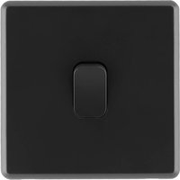 Arlec Rocker 10A 1Gang 2Way Jet Black Single intermediate switch