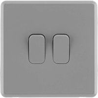 Arlec Rocker 10A 2Gang 2Way Stone Grey Double light switch
Arlec Rocker 10A 2Gang 2Way Stone Grey Double light switch