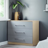 Fitted Bedroom Slab 3 Drawer Chest - Grey 
Fitted Bedroom Slab 3 Drawer Chest - Grey