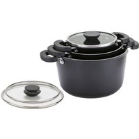 Prestige Kitchen Hacks Induction Aluminium 3 Piece Stockpot Set