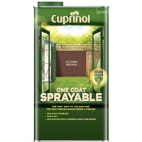 Cuprinol One Coat Sprayable Shed & Fence Paint - Autumn Brown - 5L
Cuprinol One Coat Sprayable Shed & Fence Paint - Autumn Brown - 5L