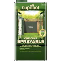 Cuprinol One Coat Sprayable Shed & Fence Paint - Forest Green - 5L
Cuprinol One Coat Sprayable Shed & Fence Paint - Forest Green - 5L