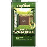 Cuprinol One Coat Sprayable Shed & Fence Paint - Harvest Brown - 5L
Cuprinol One Coat Sprayable Shed & Fence Paint - Harvest Brown - 5L